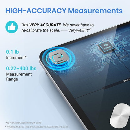 Smart Scale for Body Weight, Bathroom Digital Weighing Scale with BMI, Body Fat, Muscle Mass, Accurate Bluetooth Home User Health Equipment Sync Apps