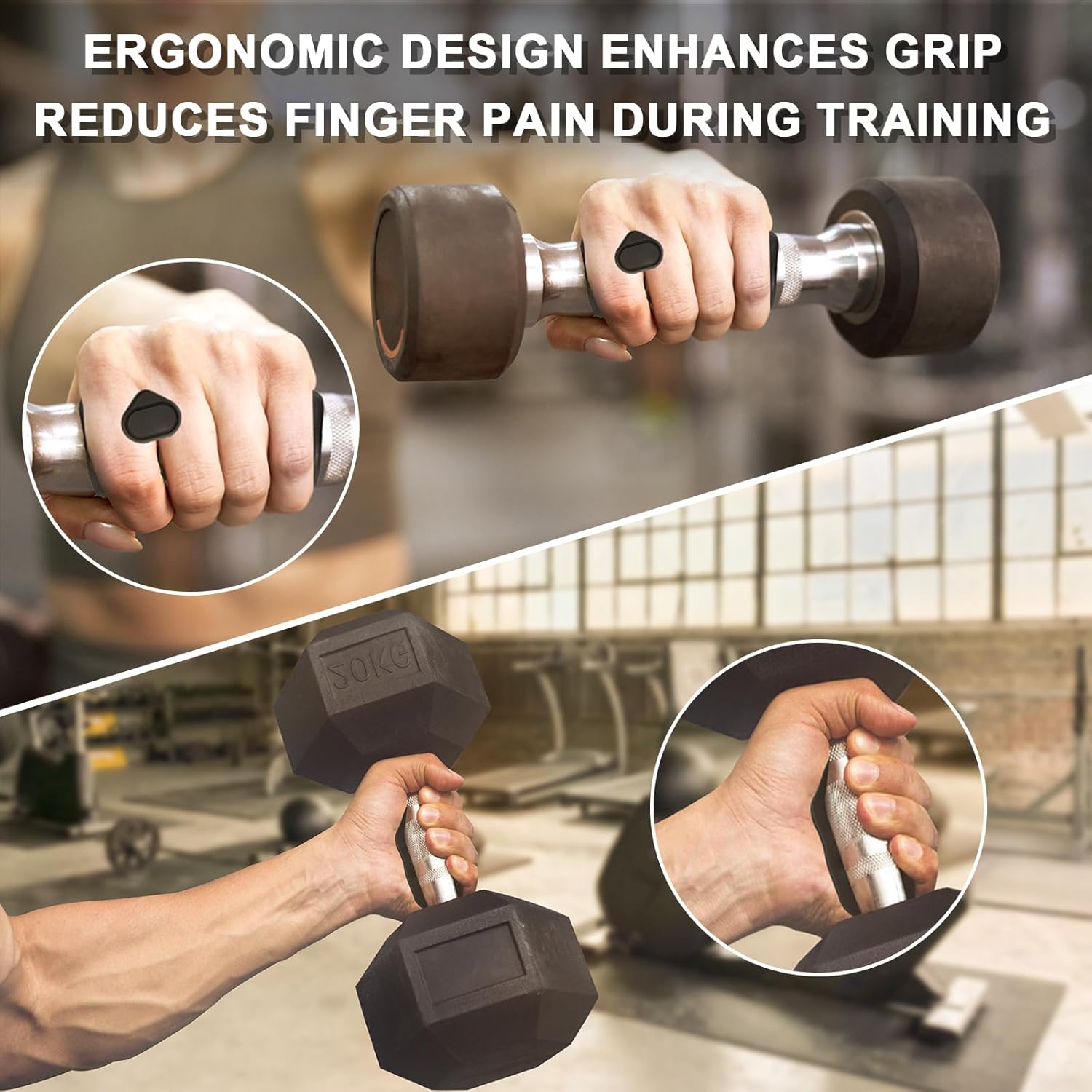 Rypt Grip for Weight Lifting Deadlift Rows-Rubber Anti-Slip Ergonomic Lifting Gloves for Men and Women Training Palm Protectors for Gym Intensive Training and Exercise ﻿ (Black)
