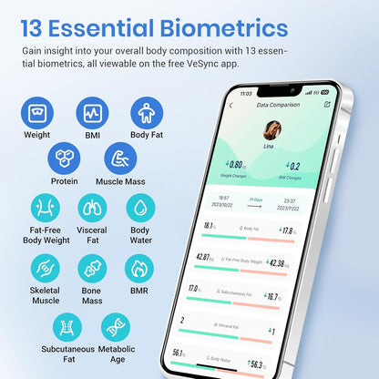 Smart Scale for Body Weight, Bathroom Digital Weighing Scale with BMI, Body Fat, Muscle Mass, Accurate Bluetooth Home User Health Equipment Sync Apps