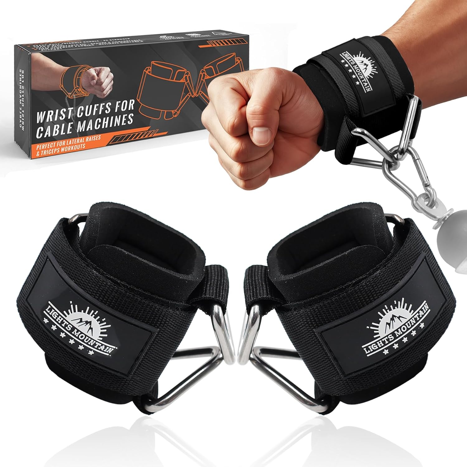 Adjustable Wrist Cuffs Neoprene Padded Straps for Cable Machines Strength Training Equipment