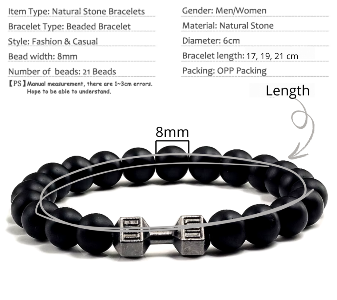 Natural Stone Dumbbell Bracelet
